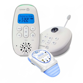 LUVION Icon Clear 75 Pro audio baby monitor with projector function included with the SNUZA HERO MD breathing monitor