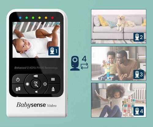 BABYSENSE V24R - Video baby monitor with 2.4" monitor and camera