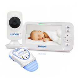 LUVION Icon Deluxe White Edition baby monitor set with SNUZA HERO MD breathing monitor