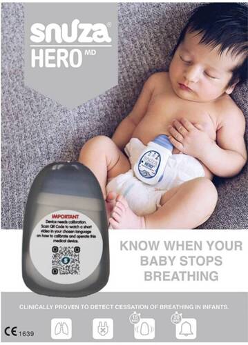 Snuza Hero MD - portable breathing monitor for babies. Medical device.